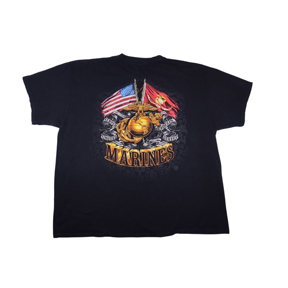 USMC Other - USMC United States Marines T-Shirt Black Graphic Eagle Globe Anchor XXL